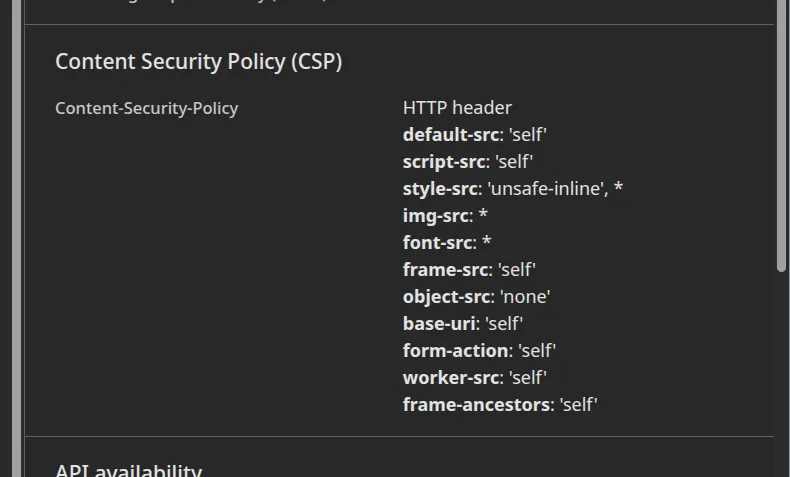 csp application tab