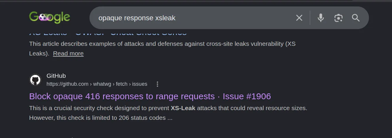 screenshot of the first fetch issue.