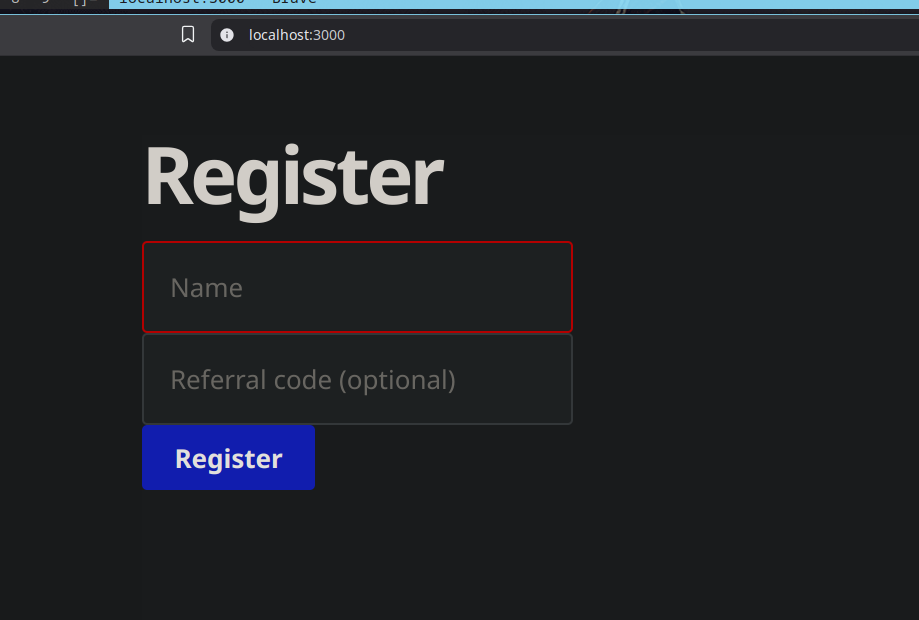 registration page